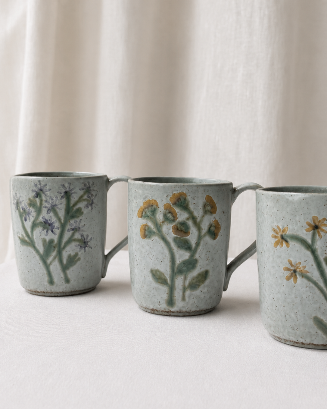 Set de 4 Tazas Diseño Botánico