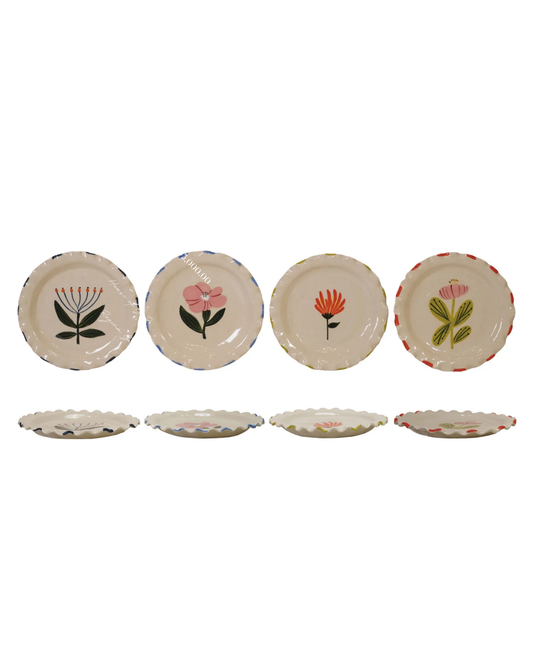 Set de 4 Platos Borde Ondulado