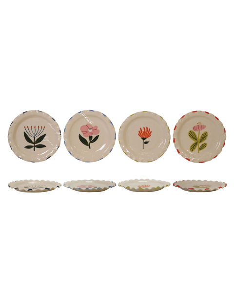 Set de 4 Platos Borde Ondulado