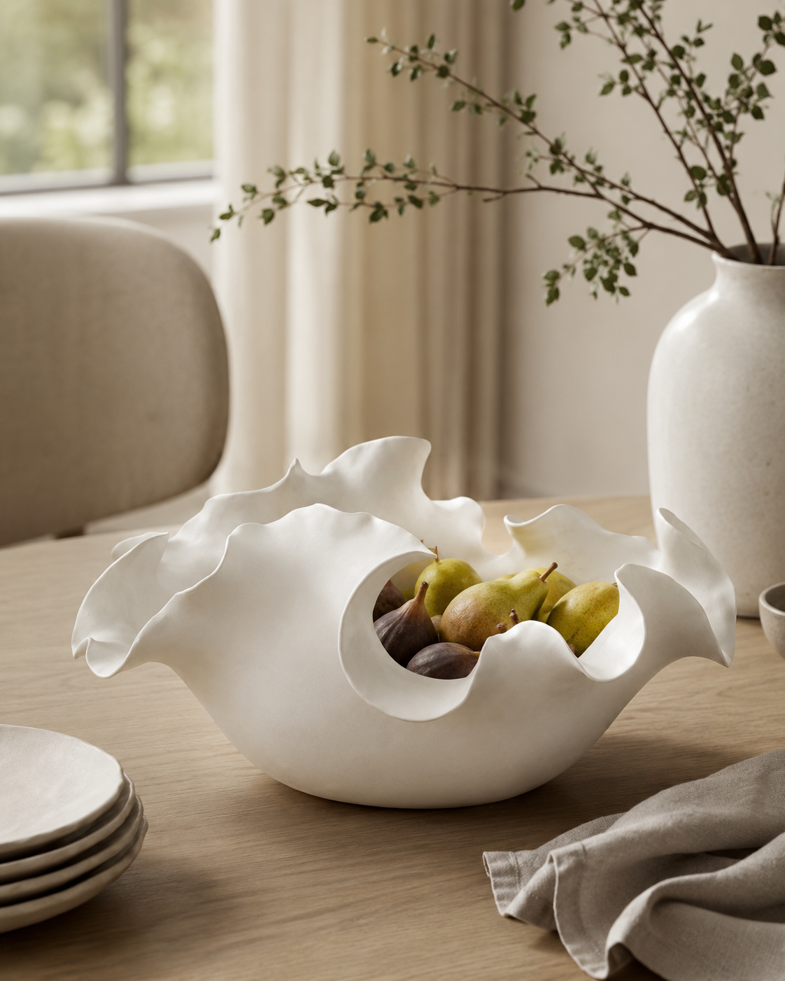 Bowl Cerámico Decorativo Ondulado Alto