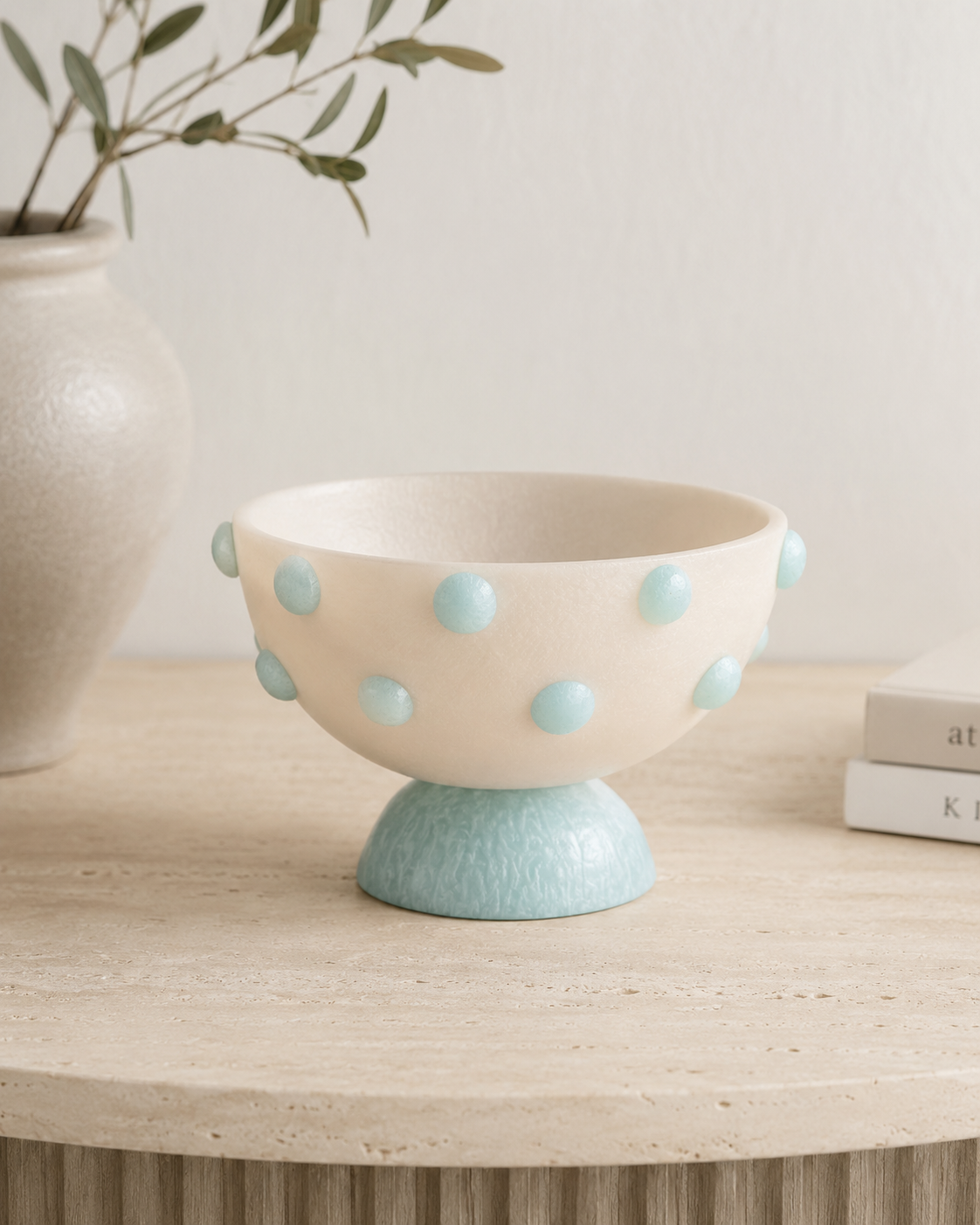 Bowl Marmoleado con Base y Puntos en Relieve