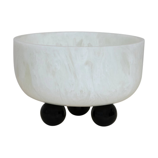 Bowl de Resina Marmoleada con Pies Esféricos