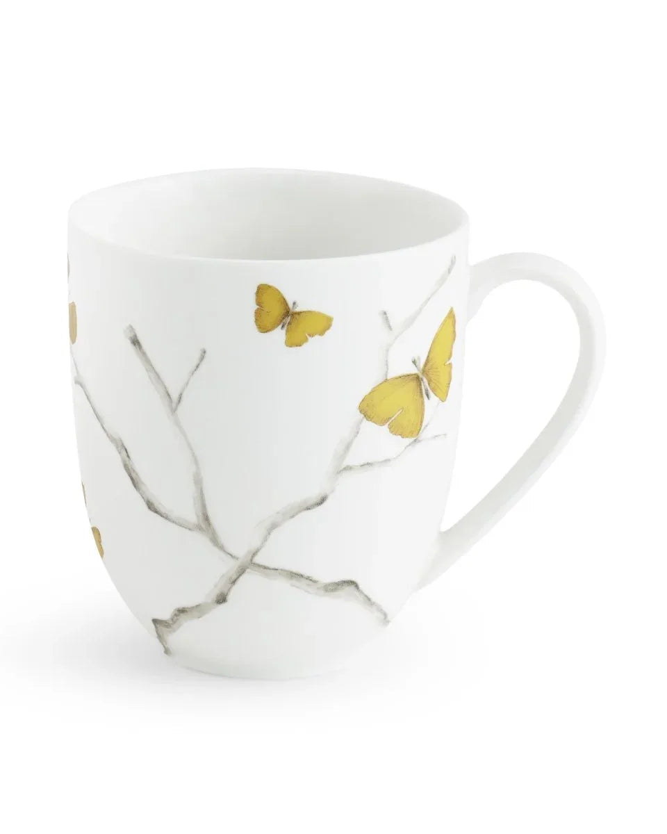 Butterfly Ginkgo Gold Taza