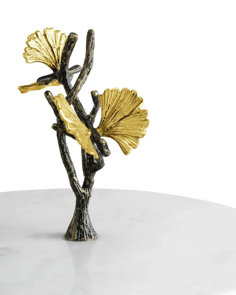 Butterfly Ginkgo Torre para Postres de Mármol Chica
