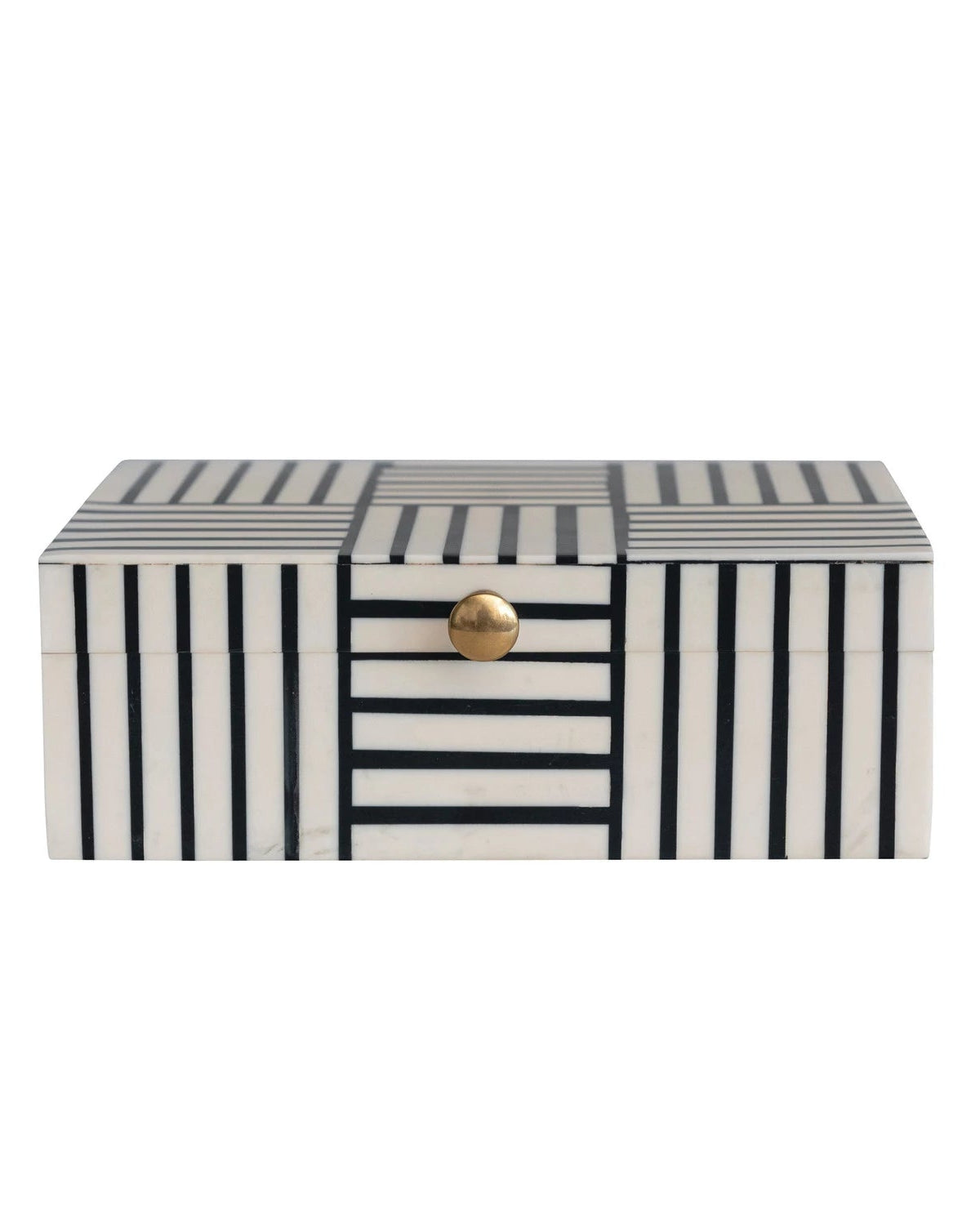 Caja con Rayas y Perilla Dorada