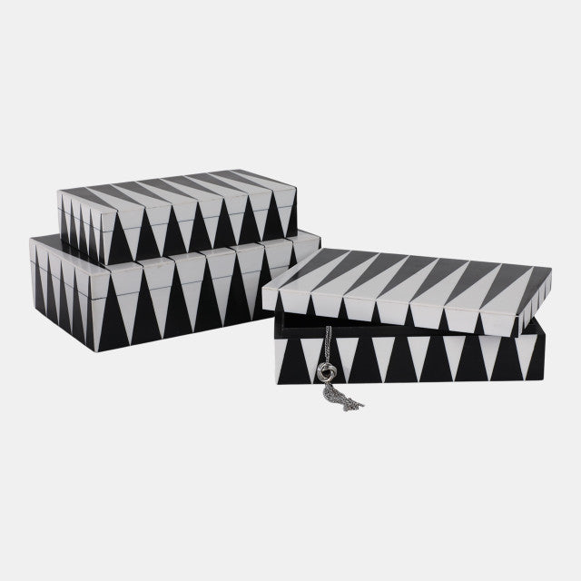Cajas Decorativas Patrón Triangular B&N 2