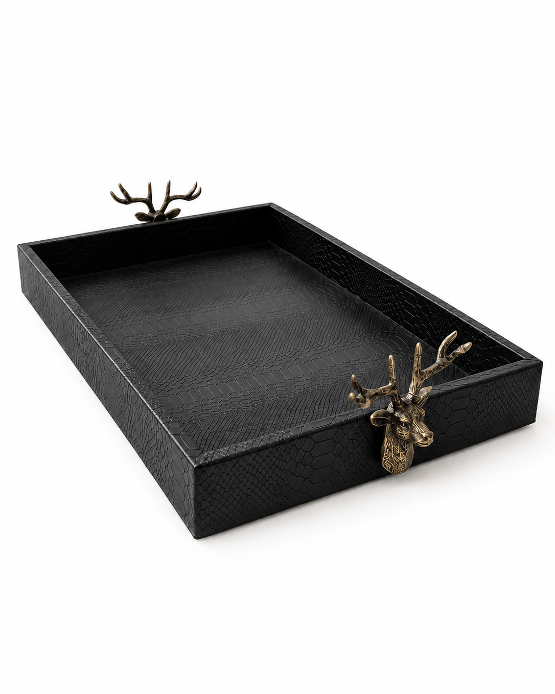 Charola Ortiga Rectangular Reno Negro