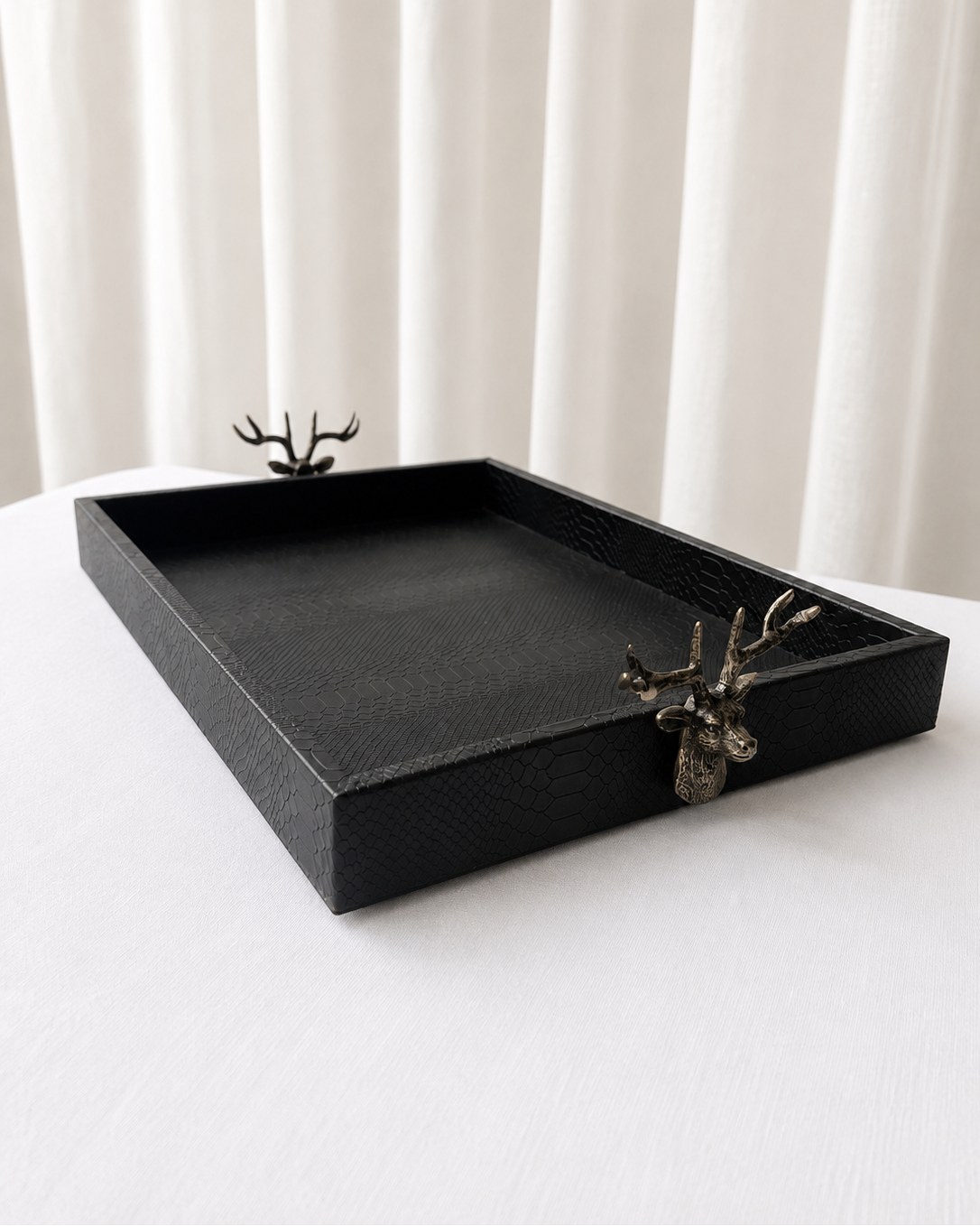 Charola Ortiga Rectangular Reno Negro