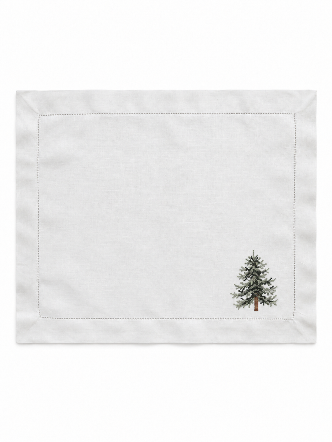 Individual Lino Árbol de Navidad