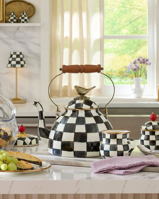 Courtly Check 3 Quart Tea Kettle Bird