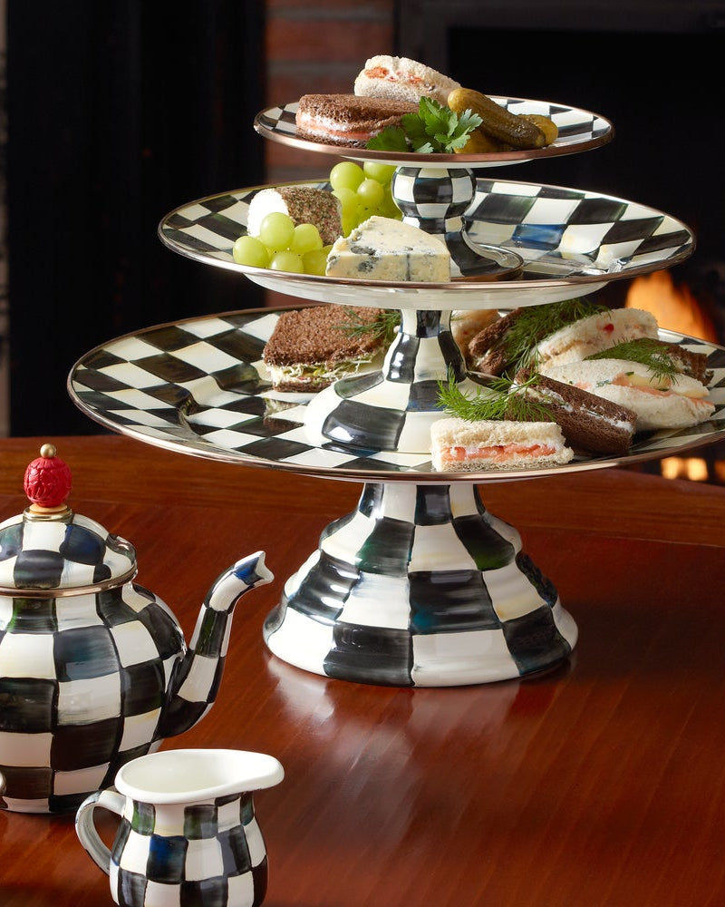 Courtly Check Large Pedestal Platter