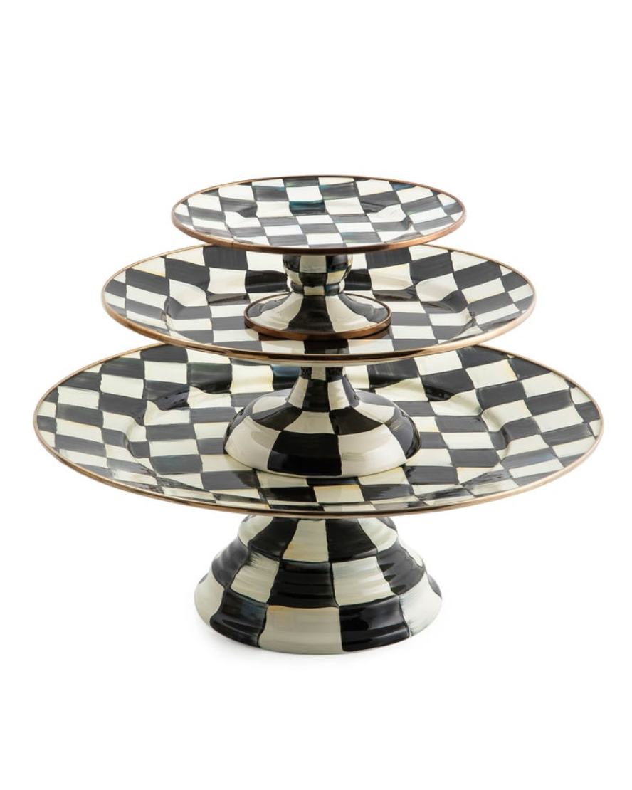 Courtly Check Small Pedestal Platter