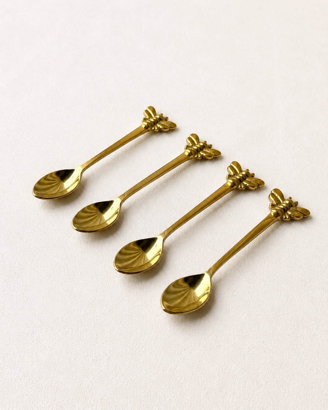 Cucharas de Latón con Abejas, Set de 4