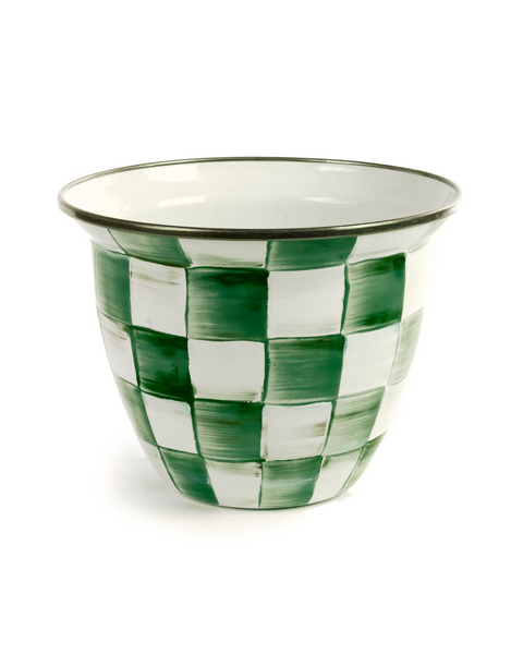 Emerald Check Large Flower Pot