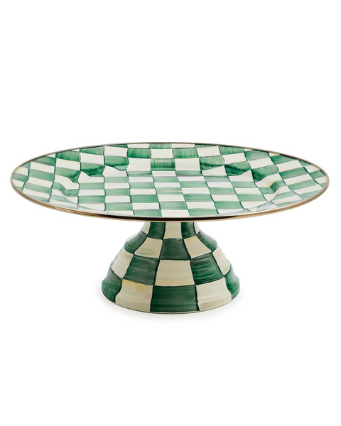Emerald Check Large Pedestal Platter