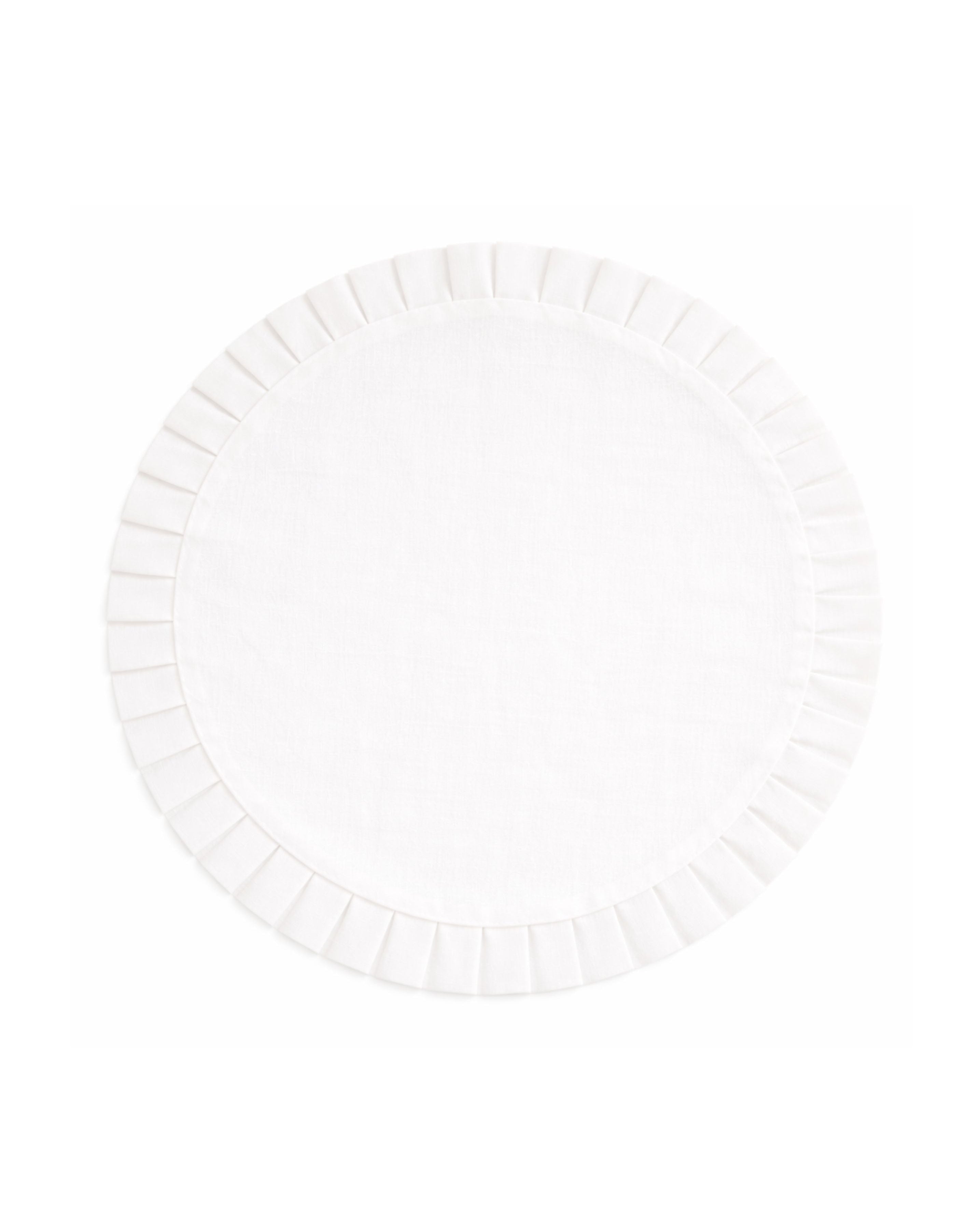 Individual Redondo Pliegues Blanco