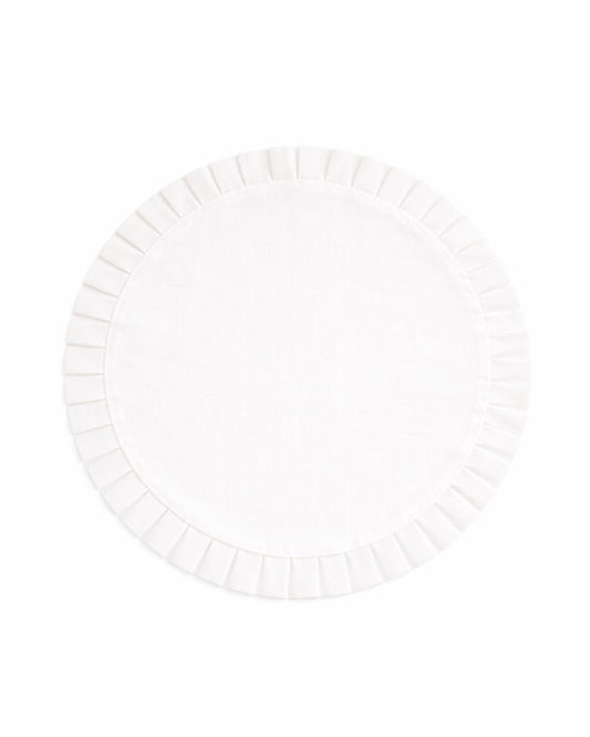 Individual Redondo Pliegues Blanco