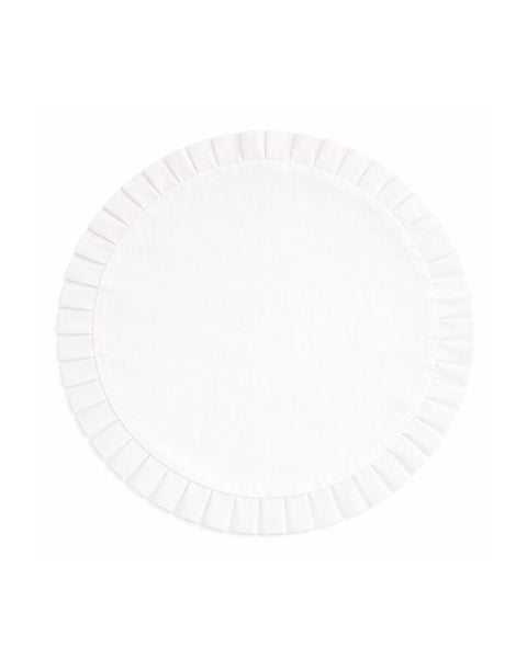 Individual Redondo Pliegues Blanco