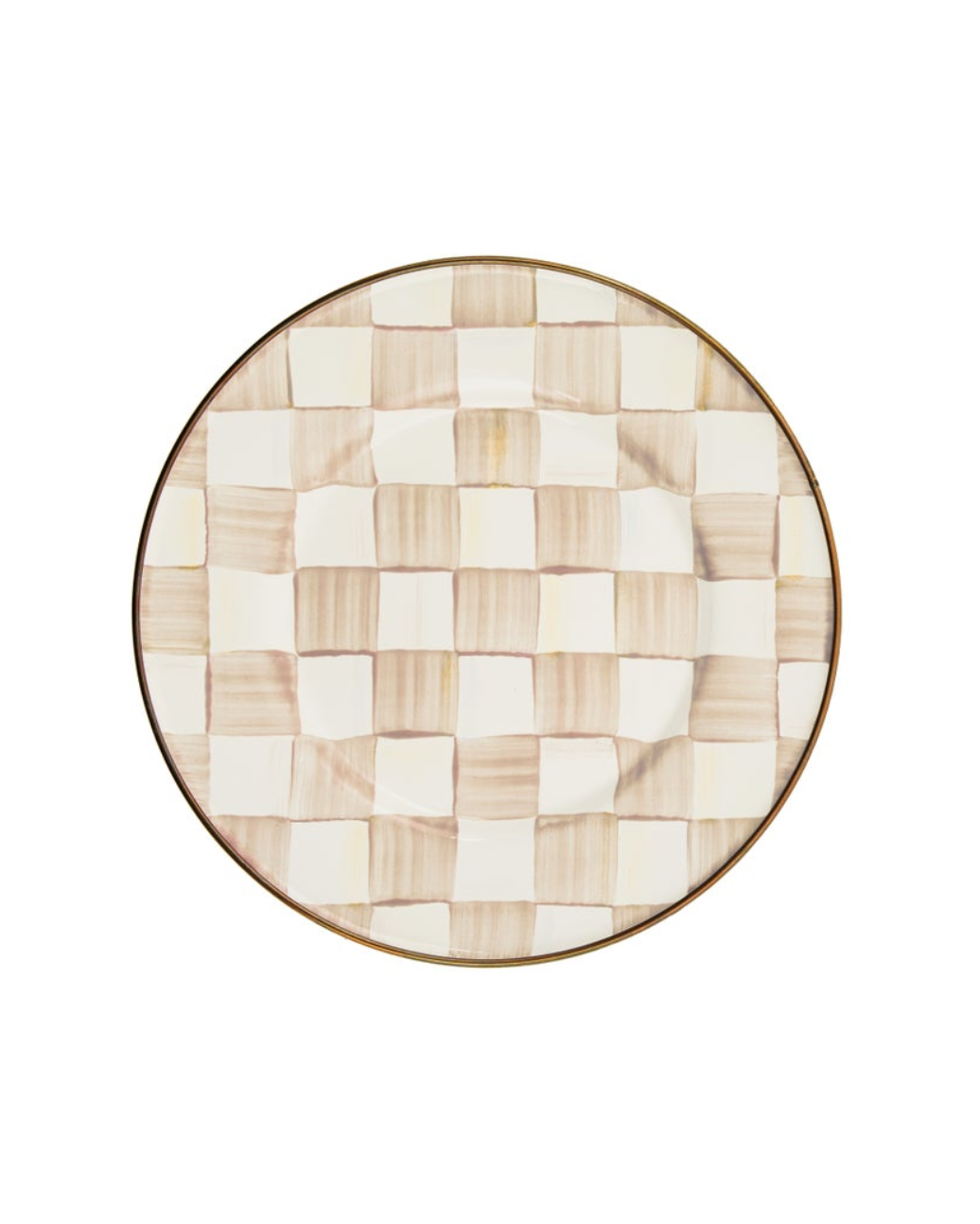 Mocha Check Salad Plate