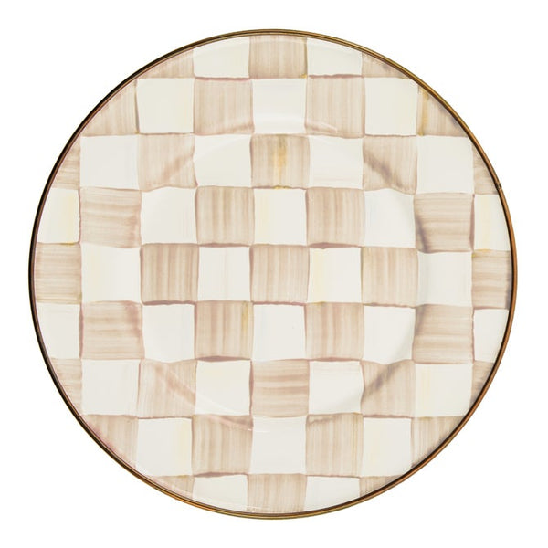 Mocha Check Salad Plate