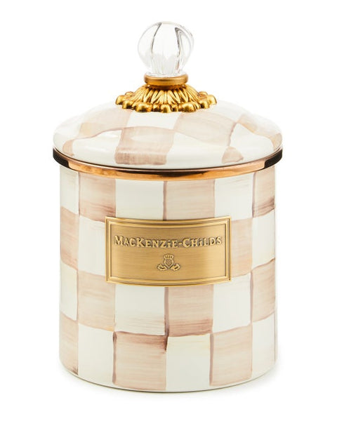 Mocha Check Small Canister