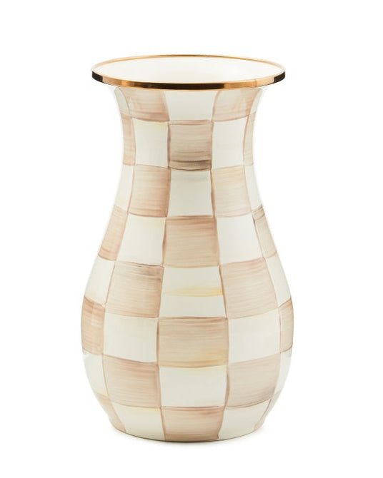 Mocha Check Tall Vase 1