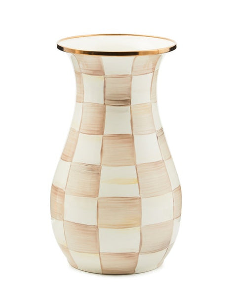 Mocha Check Tall Vase 1