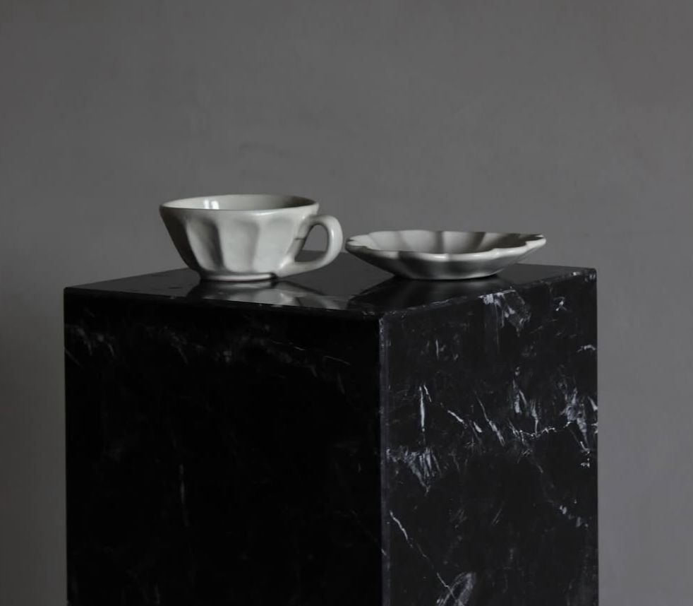Set Taza y Platito Amapola Crudo