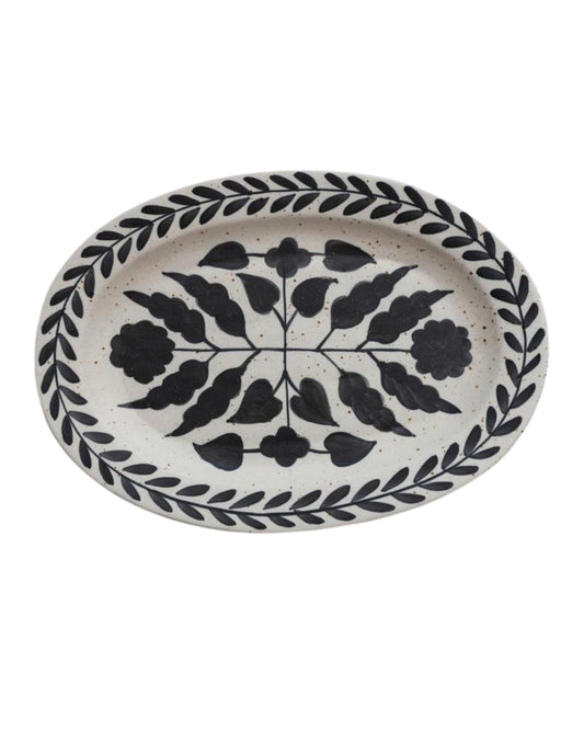 Platón Ovalado Diseño Floral