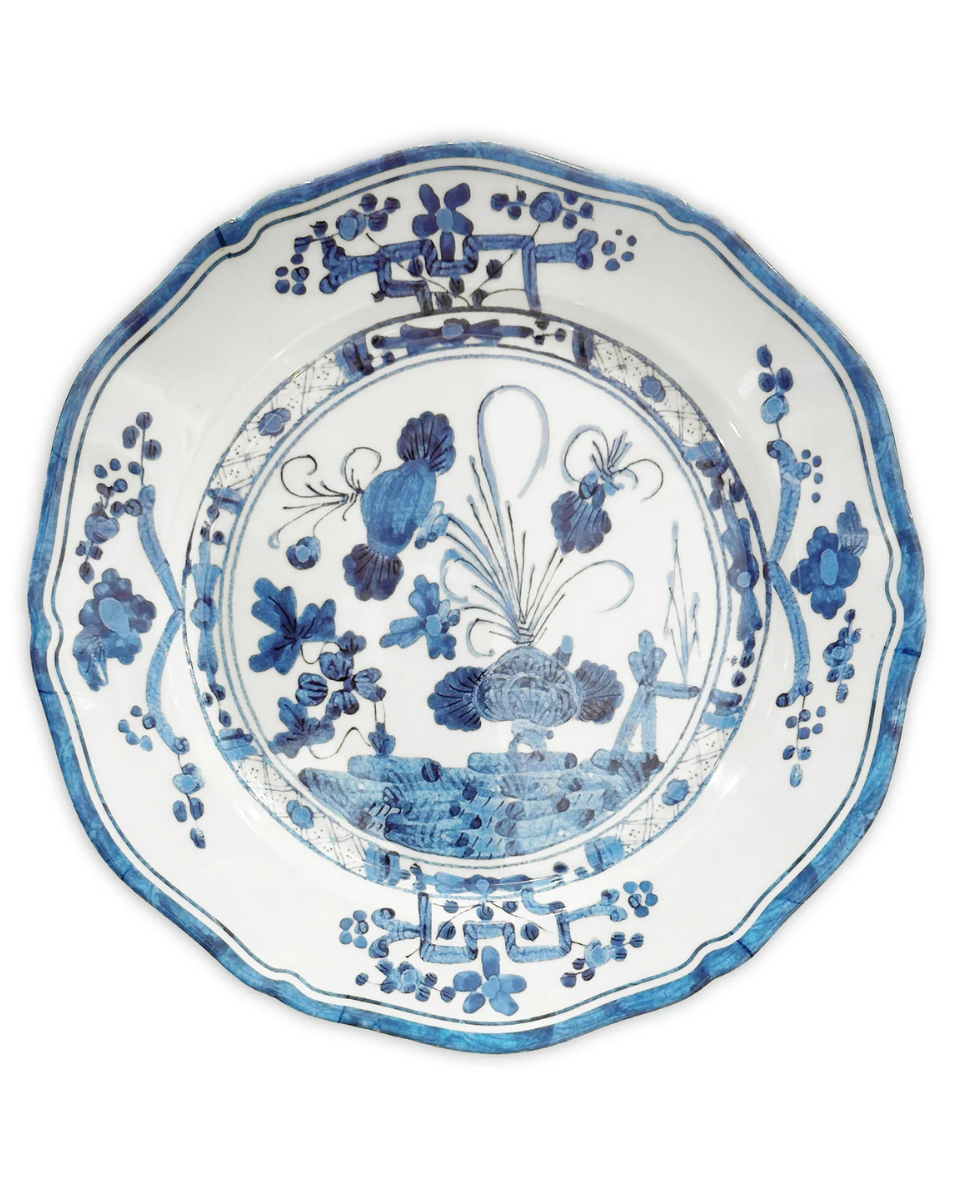 Plato Base 11" Blanco & Azul (Set de 4)