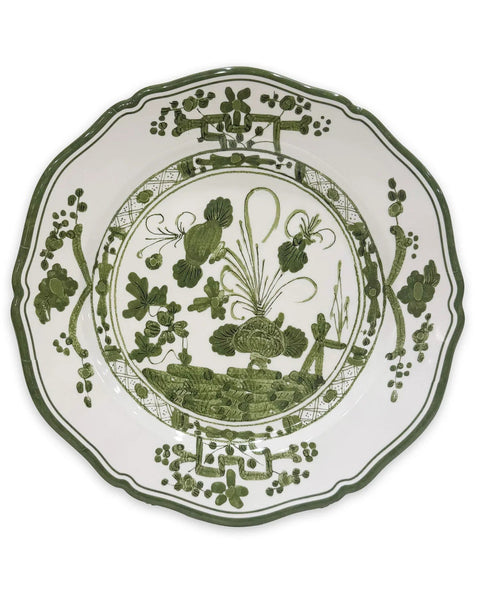Plato Base 11" Blanco & Verde (Set de 4)