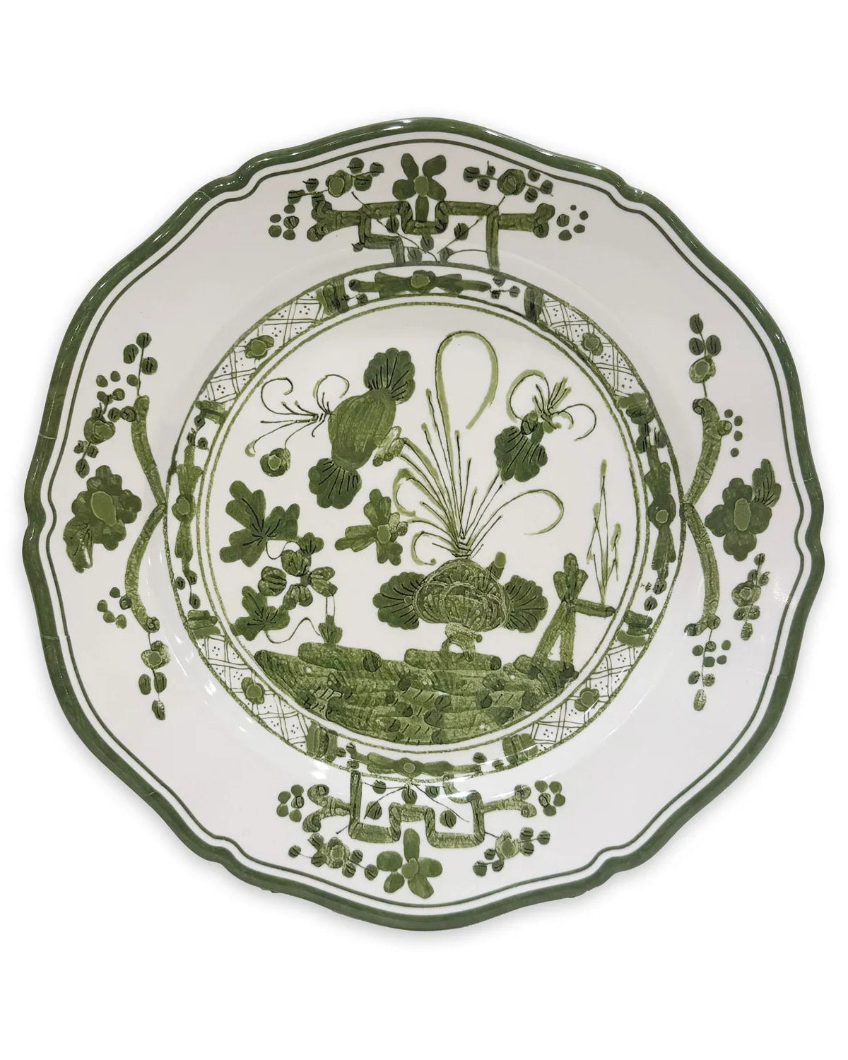 Plato para Ensalada 9" Blanco & Verde (Set de 4)