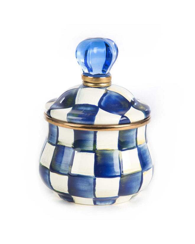 Royal Check Enamel Lidded Sugar Bowl