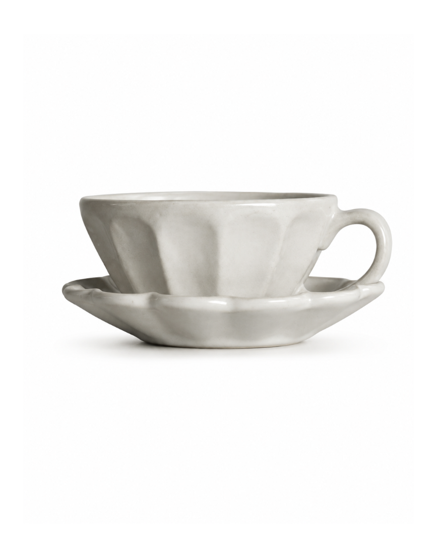 Set Taza y Platito Amapola Crudo