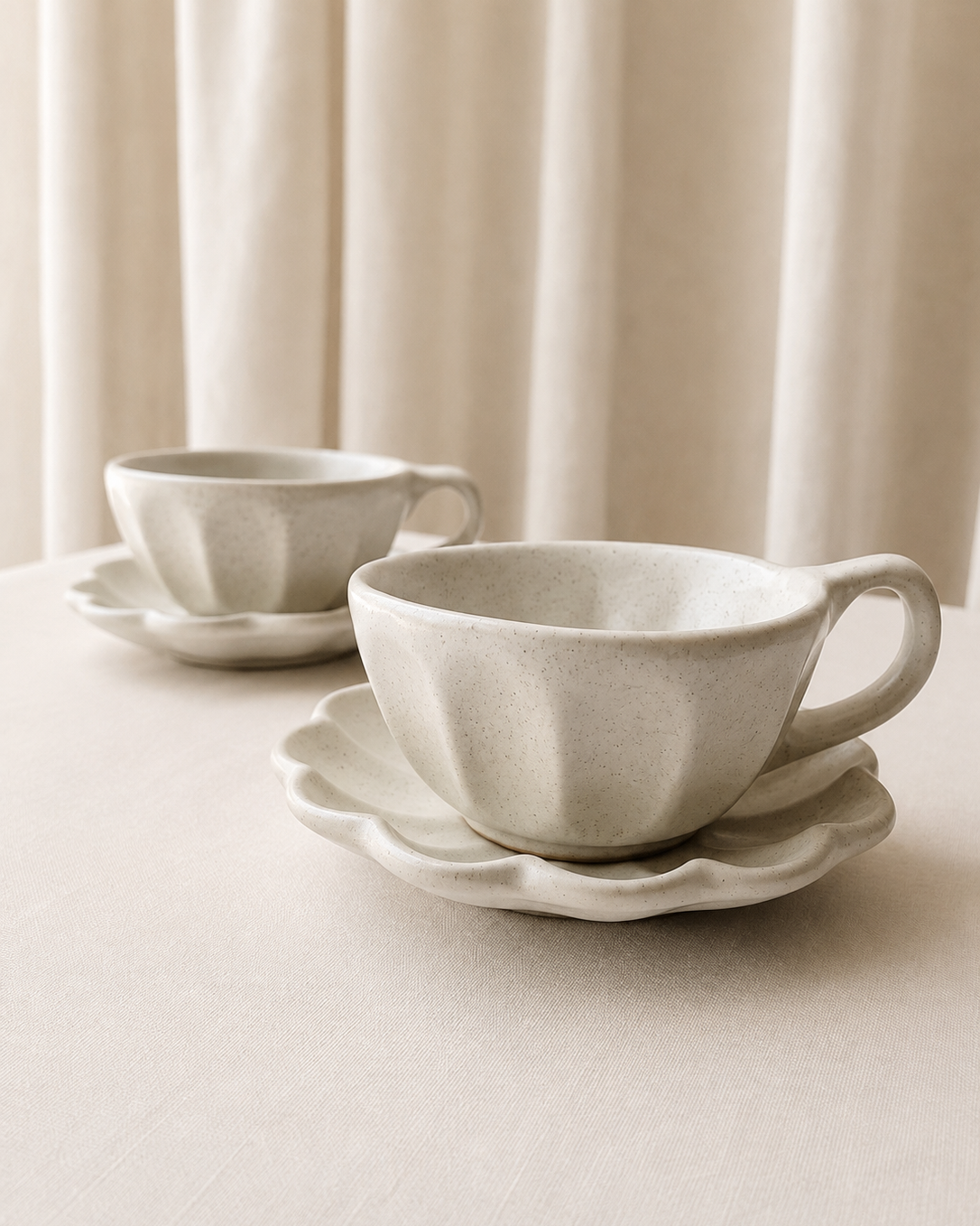 Set Taza y Platito Amapola Crudo