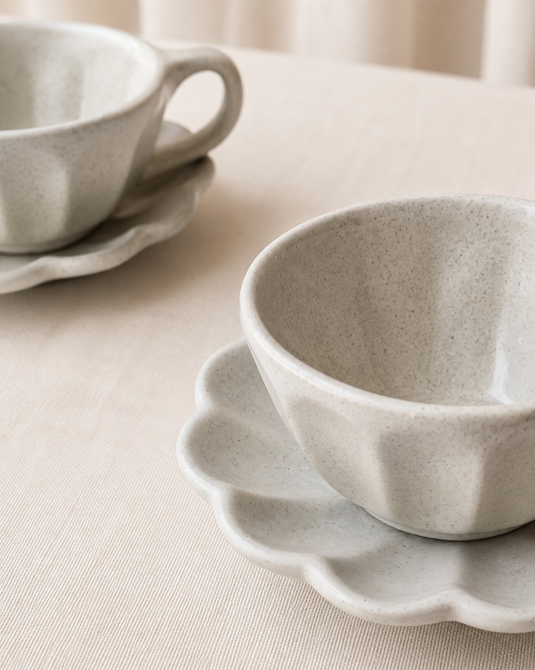 Set Taza y Platito Amapola Crudo