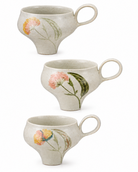 Set de 3 Tazas con Flores