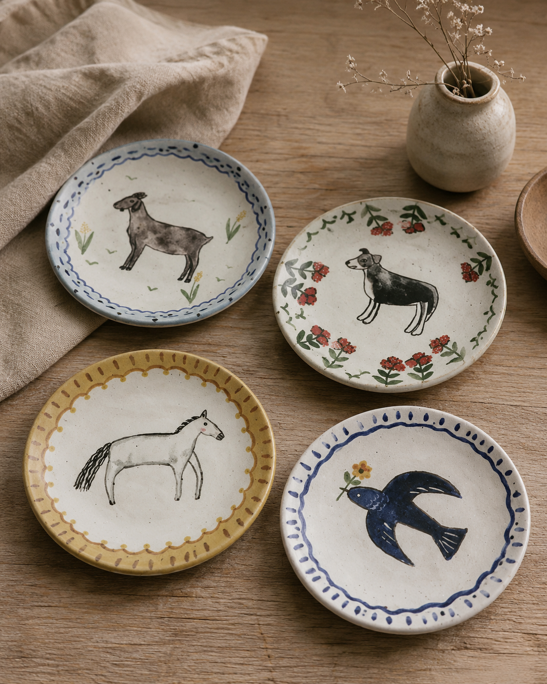Set de 4 Platos Diseño Animal
