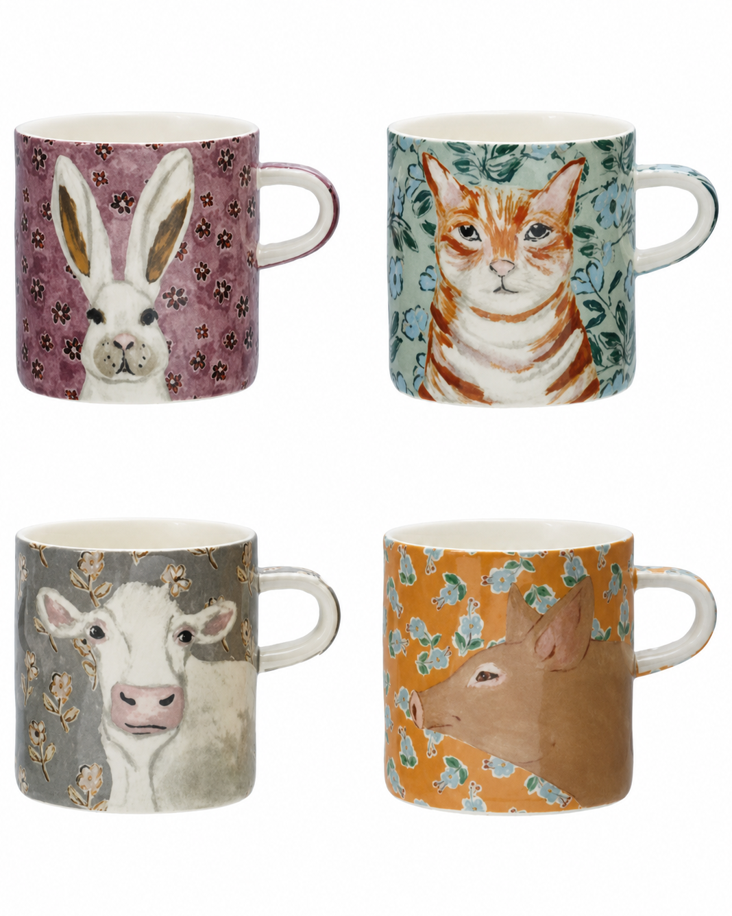 Set de 4 Tazas Diseño Animal