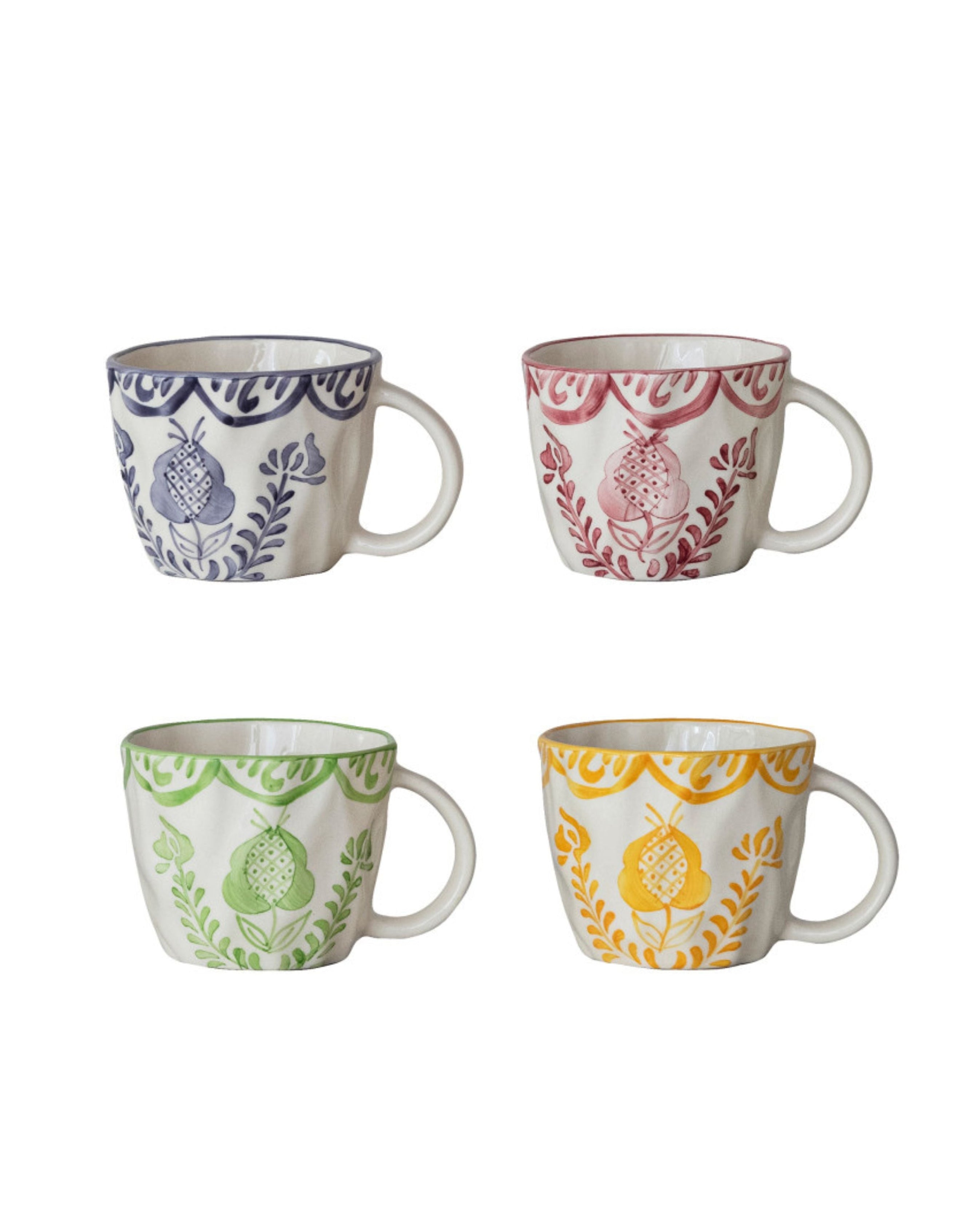 Set de 4 Tazas Diseño Botánico
