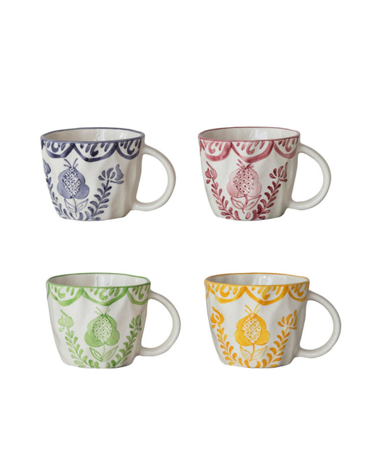 Set de 4 Tazas Diseño Botánico