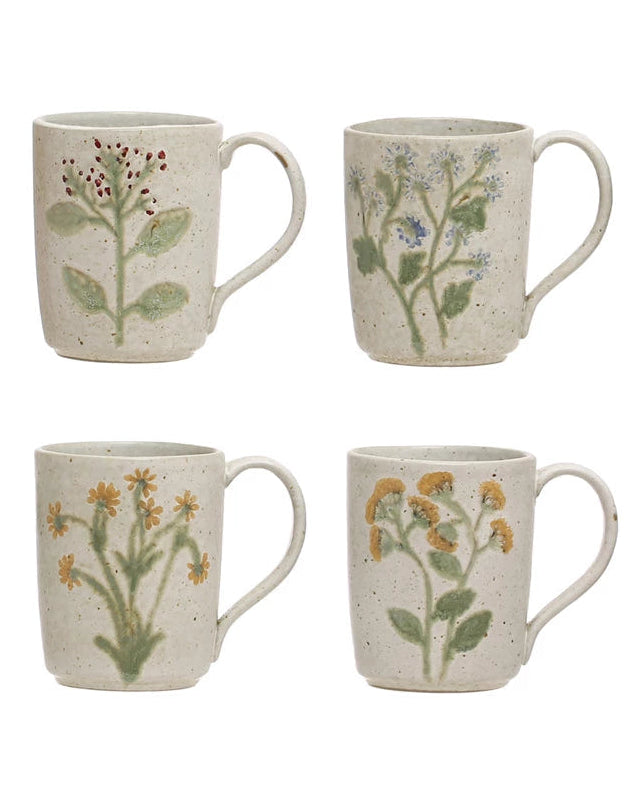 
Set de 4 Tazas Diseño Botánico