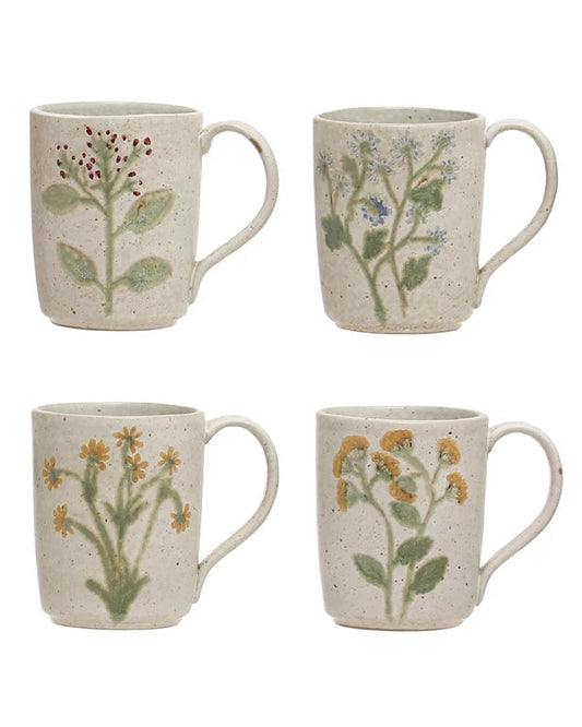 
Set de 4 Tazas Diseño Botánico