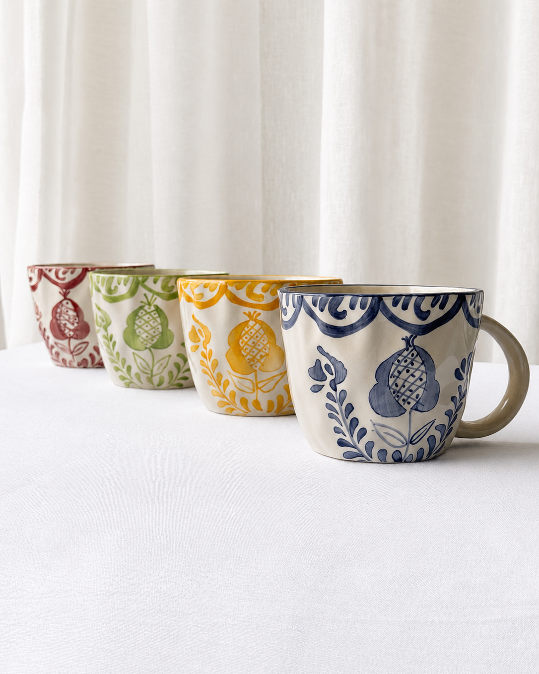Set de 4 Tazas Diseño Botánico