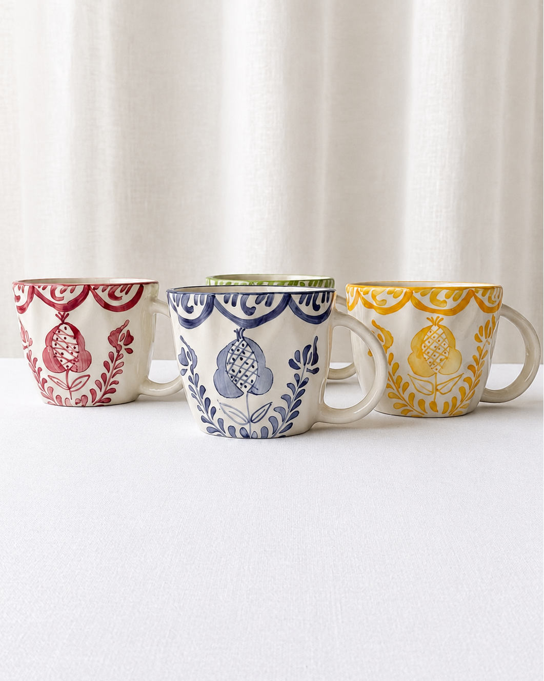 Set de 4 Tazas Diseño Botánico