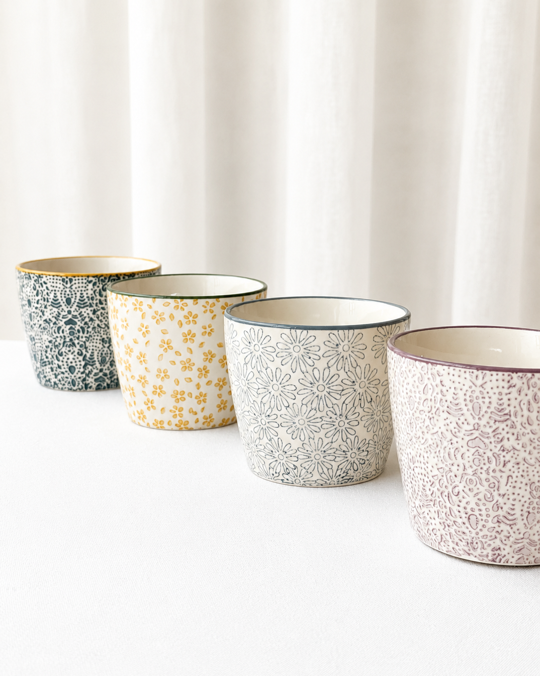 Set de 4 Tazas Estampado Floral