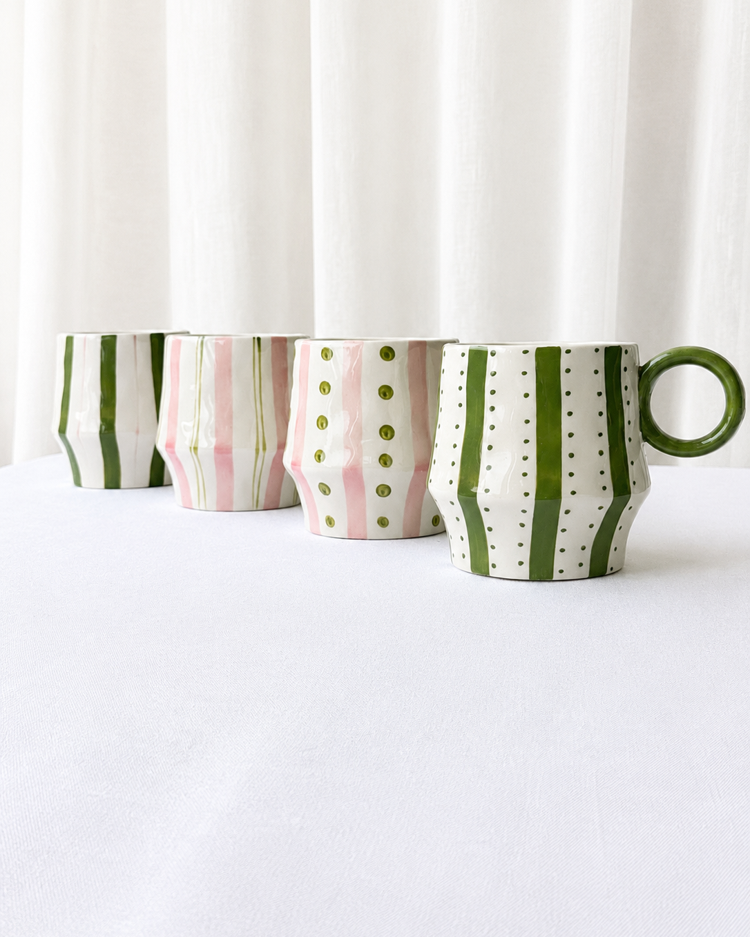 Set de 4 Tazas con Rayas