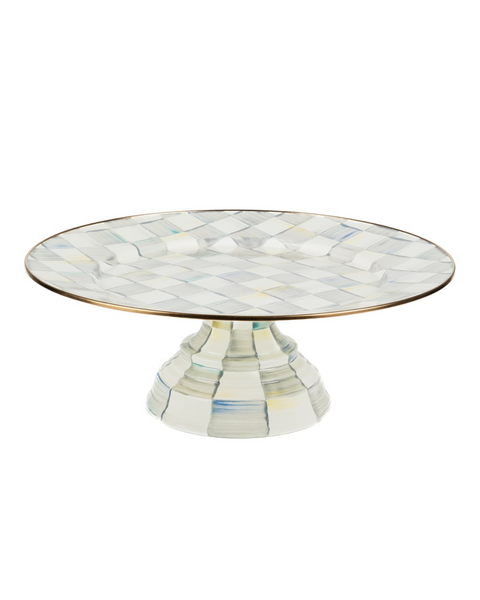 Sterling Check Large Pedestal Platter