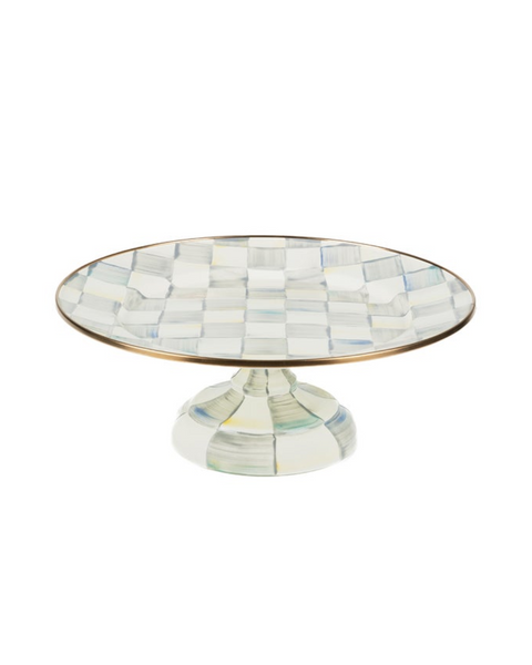 Sterling Check Small Pedestal Platter