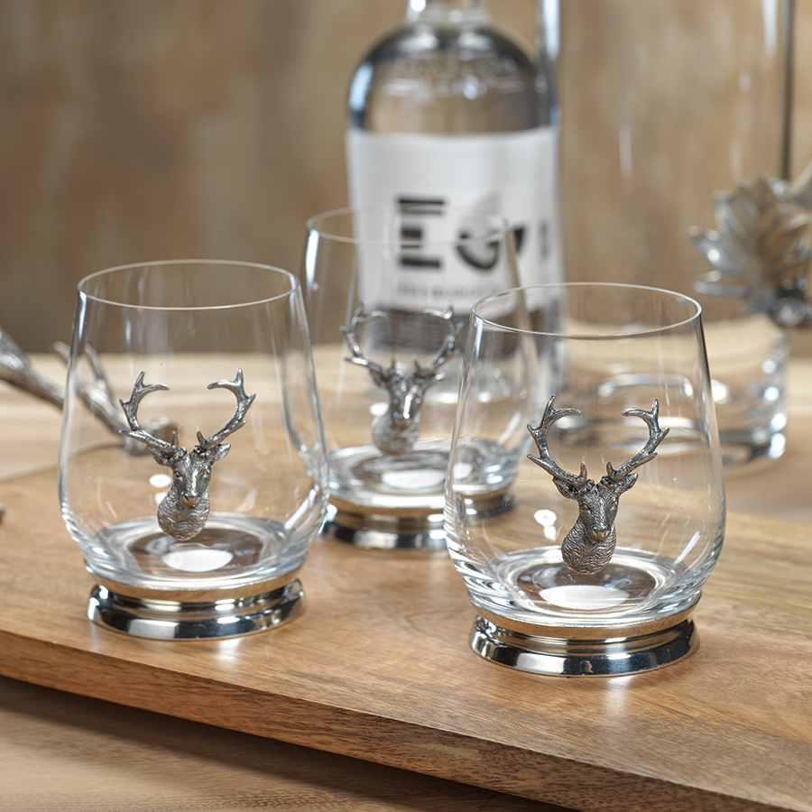 Vaso St. Anton de vidrio y peltre